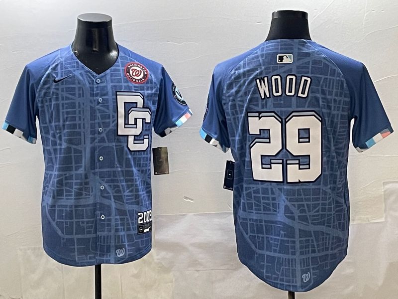 Men Washington Nationals #29 Wood Blue Joint Name 2025 Nike MLB Jersey style 6->washington nationals->MLB Jersey